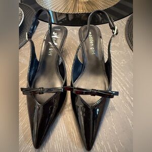 Madden Girl Glossy Black Bow Heels